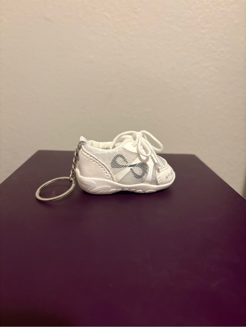 White Sneaker Keychain - Mini Shoe Accessory